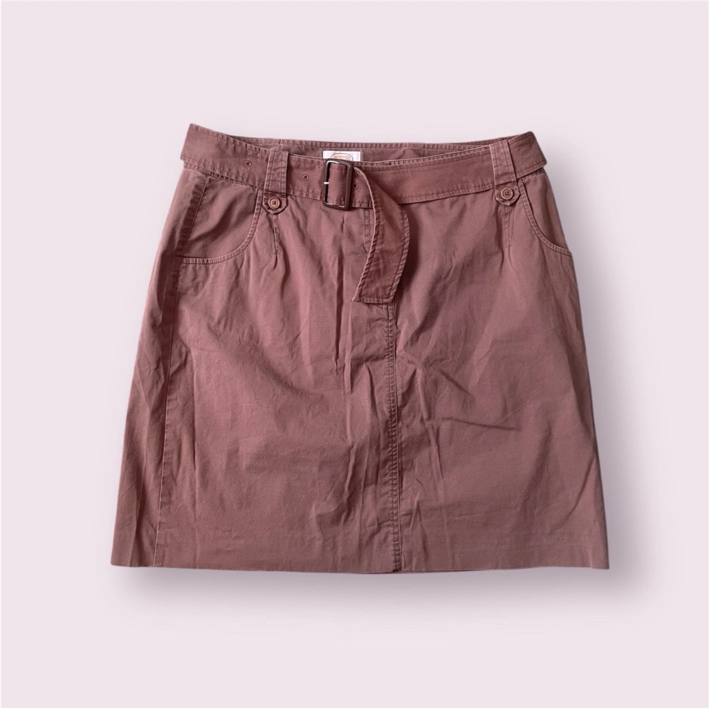 Talbots Brown Mini Skirt With Belt And Buckle